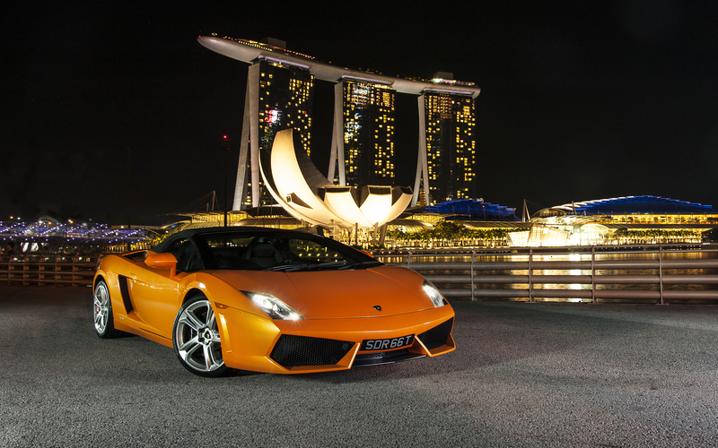 Lamborghini Gallardo Spyder at Marina Bay from Ultimate Drive